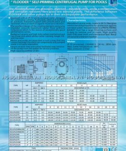 thông số máy bơm bể bơi Flooder